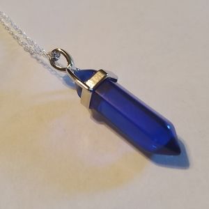 (3 for $15) Blue Glass Crystal Necklace